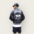 Lightweight Endless Satin Baseball Jacket w/ striped trim - Love Hate Clothing LLC
