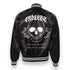Lightweight Endless Satin Baseball Jacket w/ striped trim - Love Hate Clothing LLC