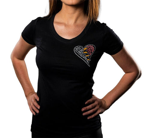 Love Hate Bandaid Heart Women’s Boyfriend Tshirt - Love Hate Clothing LLC